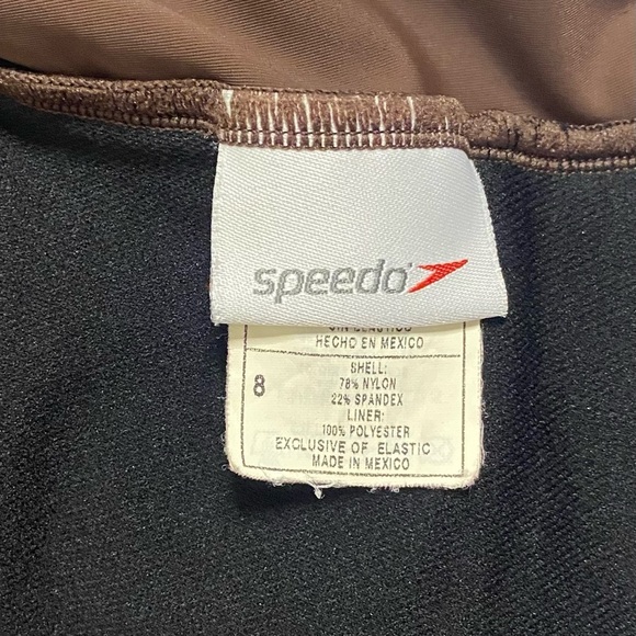 Speedo Size 8 Women's Chocolate Brown Halter Neck One-Piece Swimsuit - Picture 5 of 6